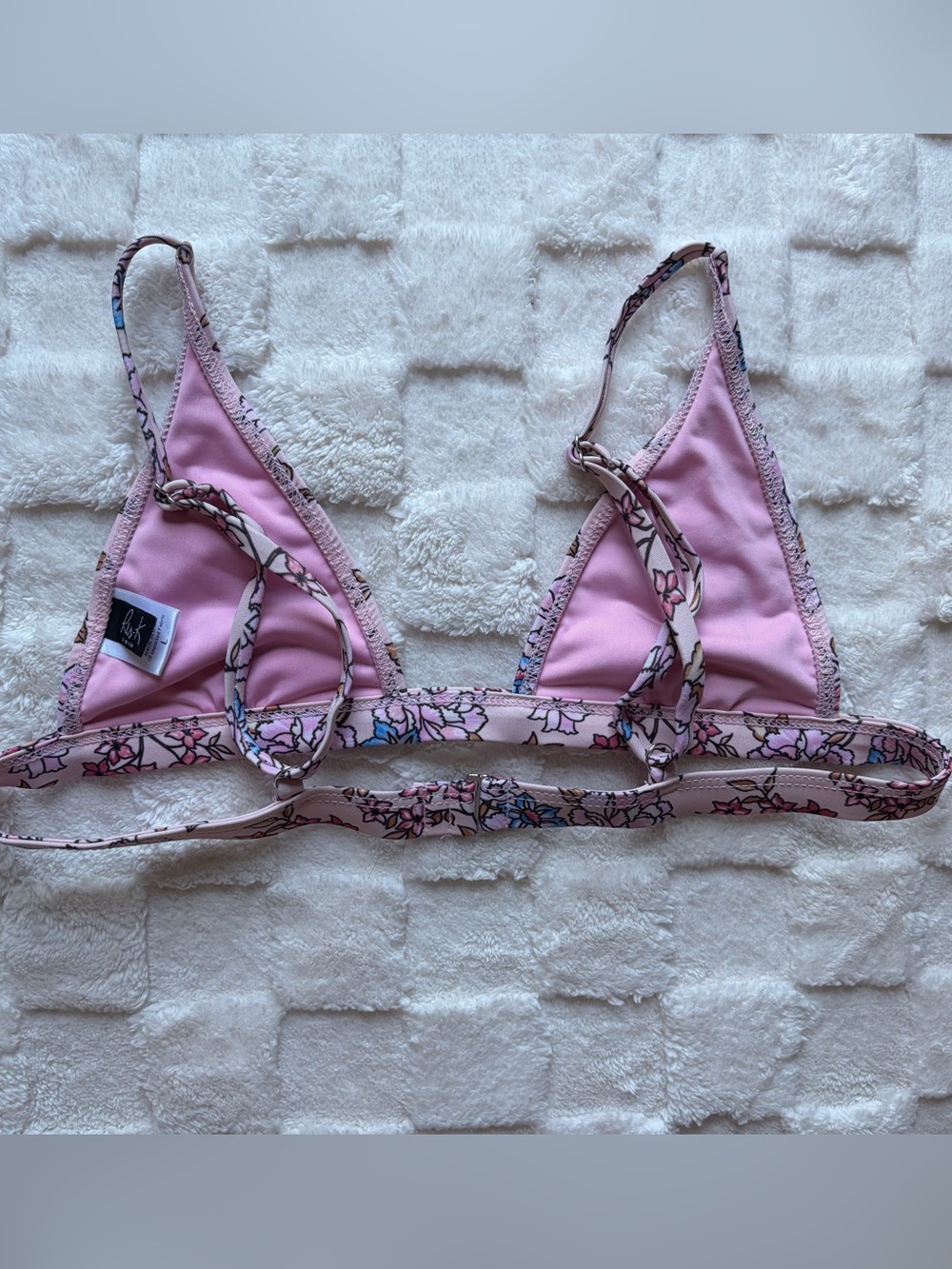 Floral Pink Triangle Bikini Set - Picture 4 of 9